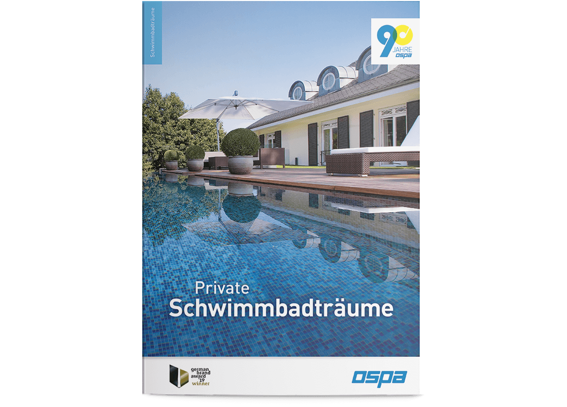 Ospa Schwimmbadträume Titelseite mit sommerlichem Außenpool